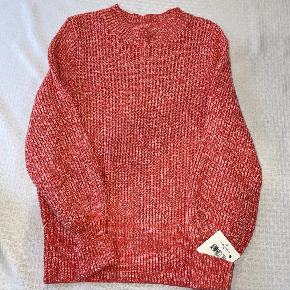 Falls Creek Sweater Womens Pink w/round Neck Volume red New With Tags Size Small